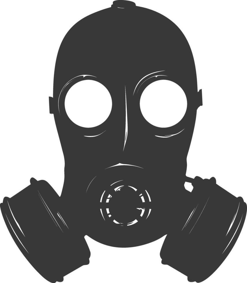 AI generated Silhouette gas mask black color only vector