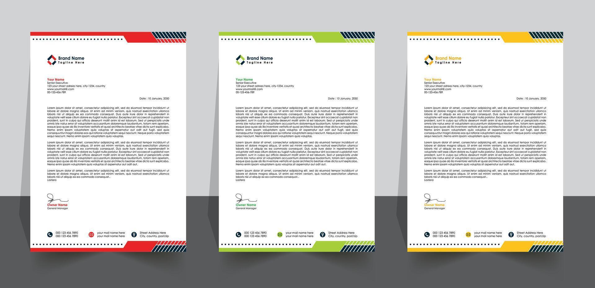 Modern Corporate creative business Pad design template,  Letterhead pad Free vector