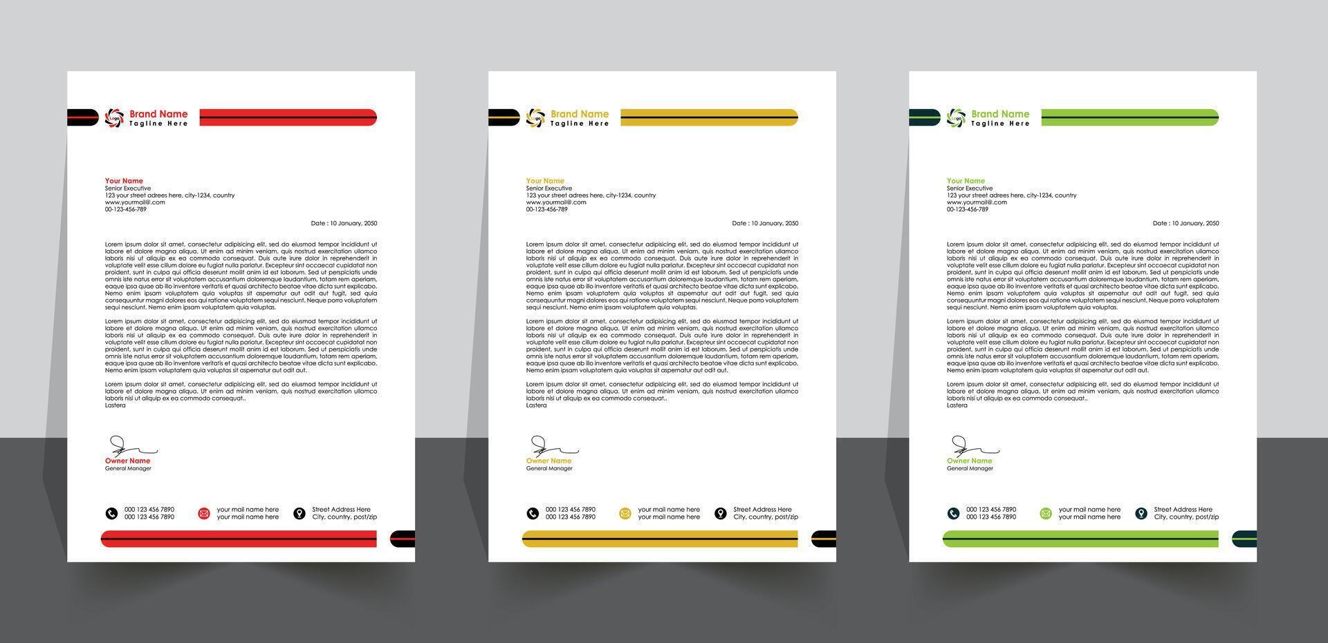 Modern Corporate creative business Pad design template,  Letterhead pad Free vector