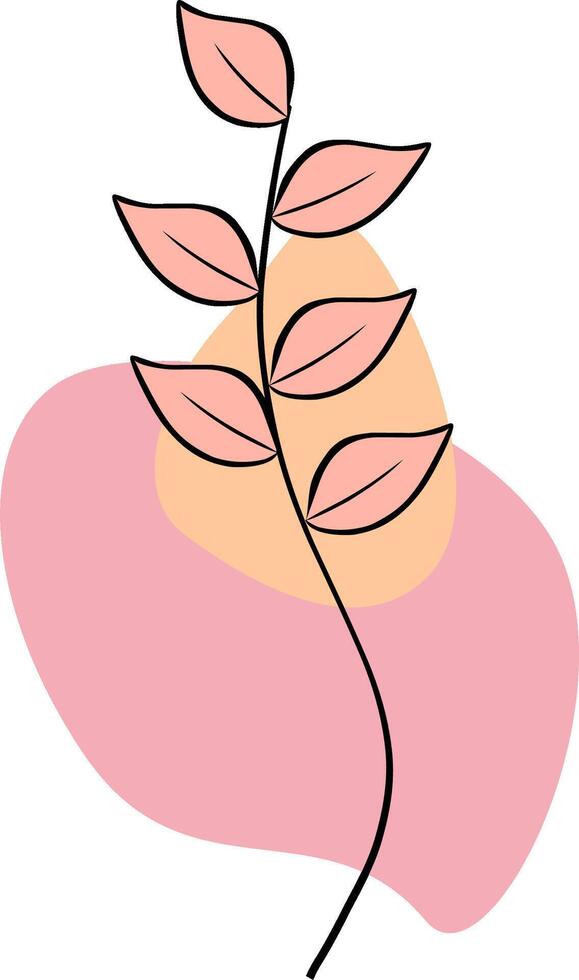 illustration of a leave., boho leaf art. flower illustration vector