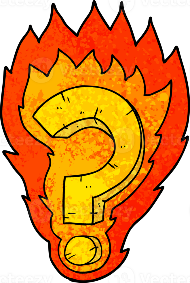 cartoon flaming question mark png