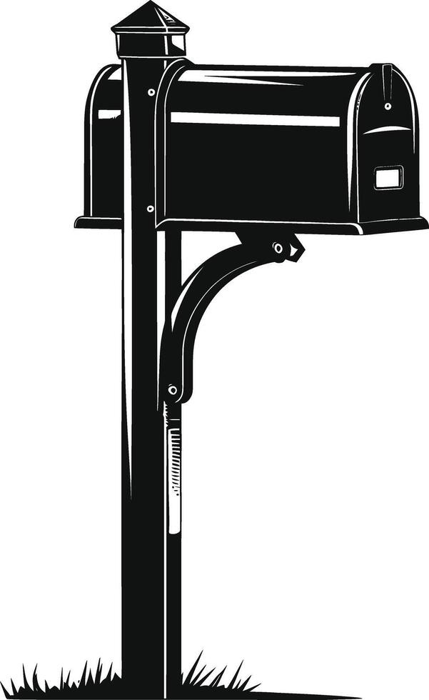 AI generated Silhouette mailbox black color only full vector