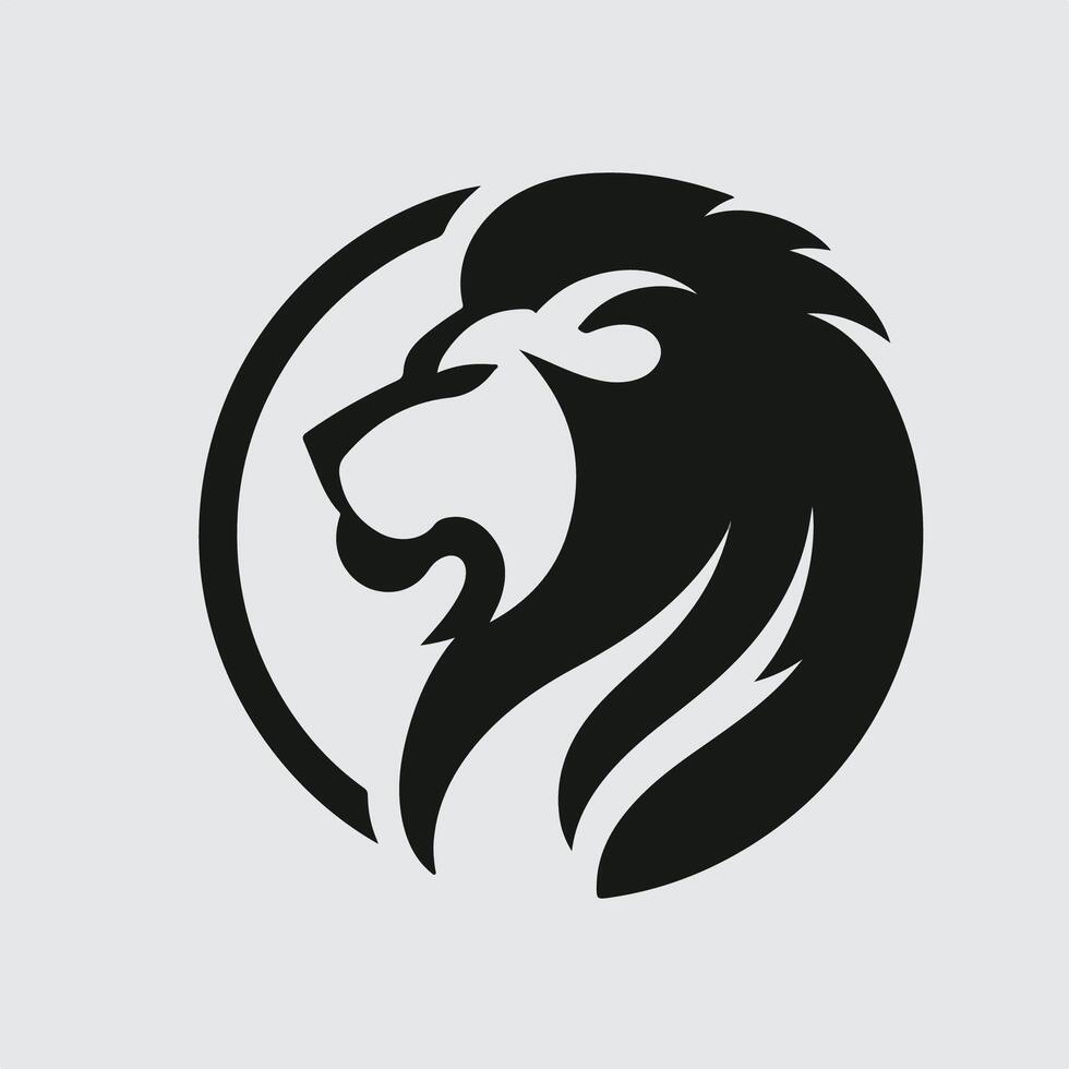 lion head mascot logo vector