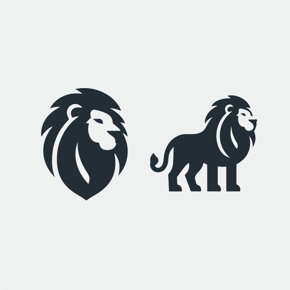 lion head mascot logo vector