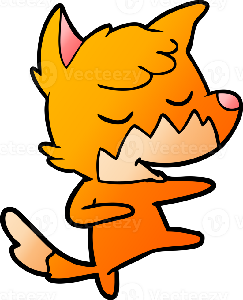 friendly cartoon fox dancing png