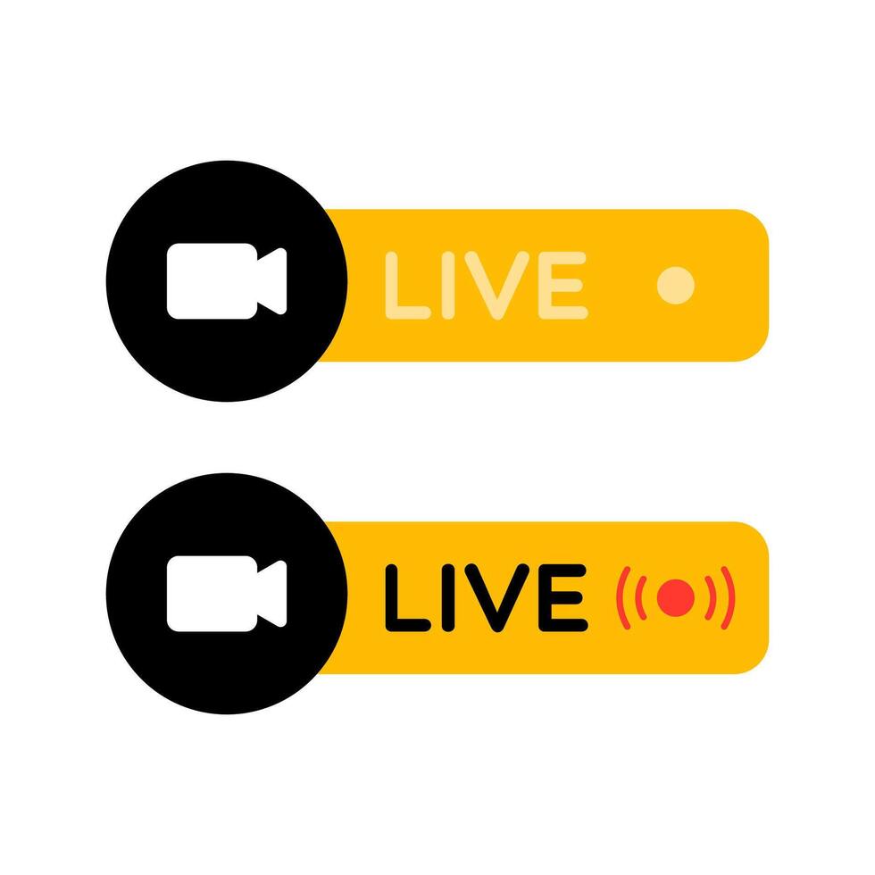 Live Recording Video Call Indicator Label vector