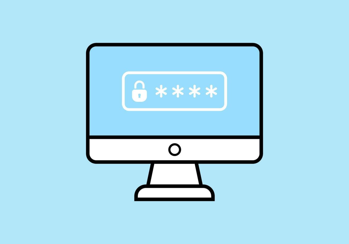 Password Locked Computer Illustration vector