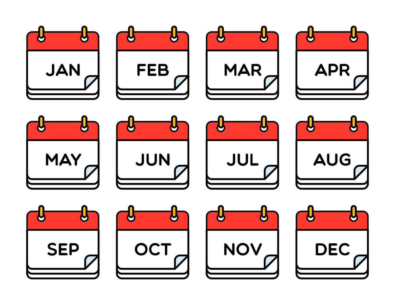 vector calendario meses ilustración