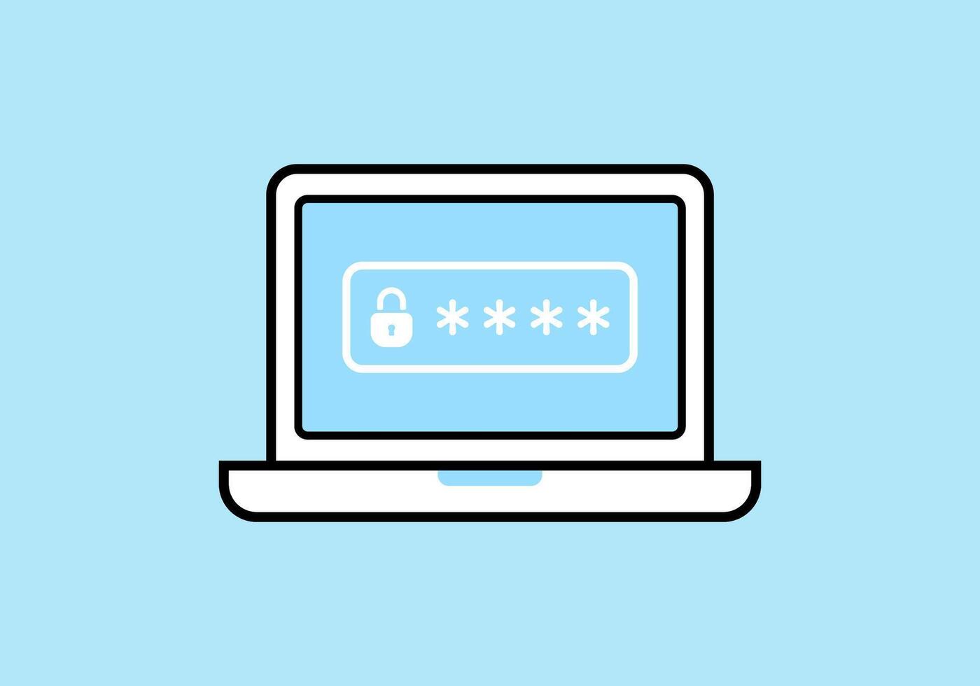 Password Locked Laptop Illustration vector