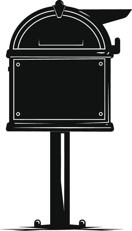 AI generated Silhouette mailbox black color only full vector