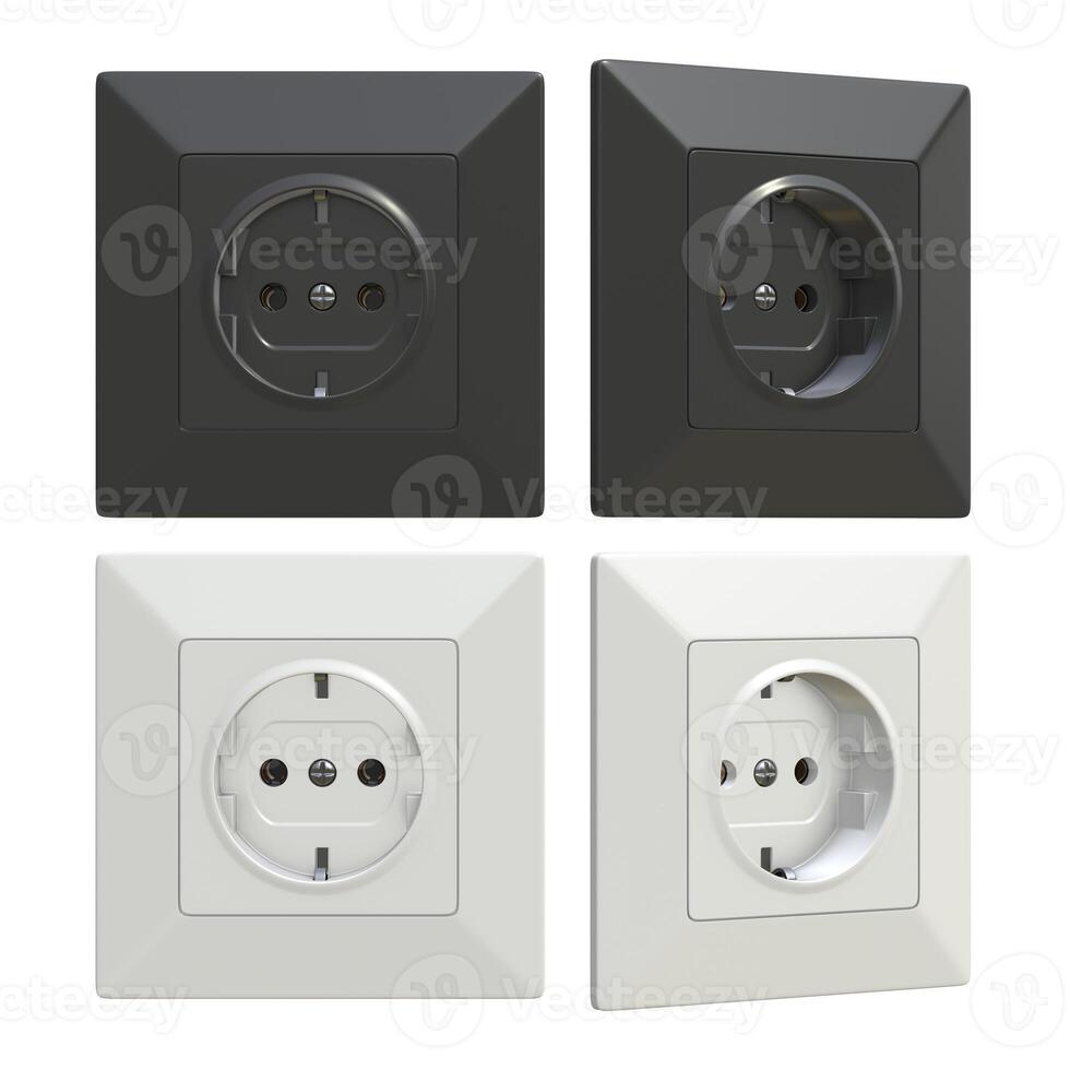 White and Black Electric Socket photo