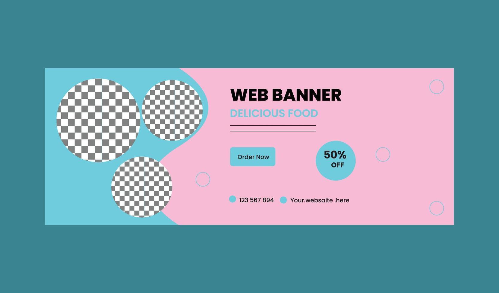 Food Web Banner Template Design vector