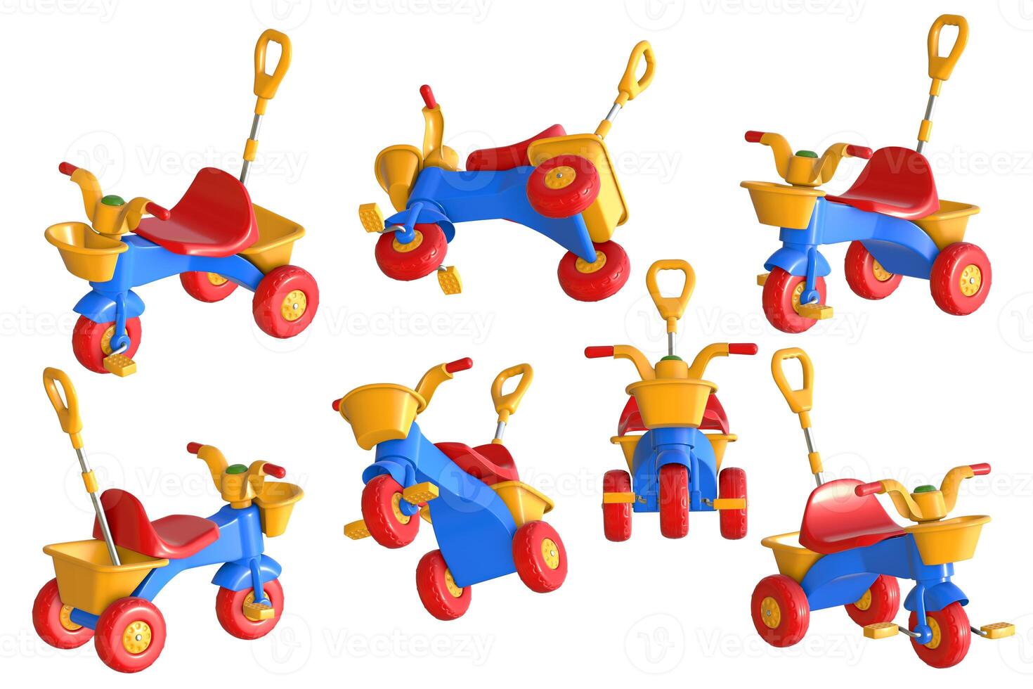 Colorful Plastic Tricycle Set photo