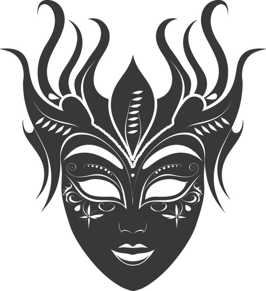 AI generated Silhouette Mask for the masquerade black color only vector