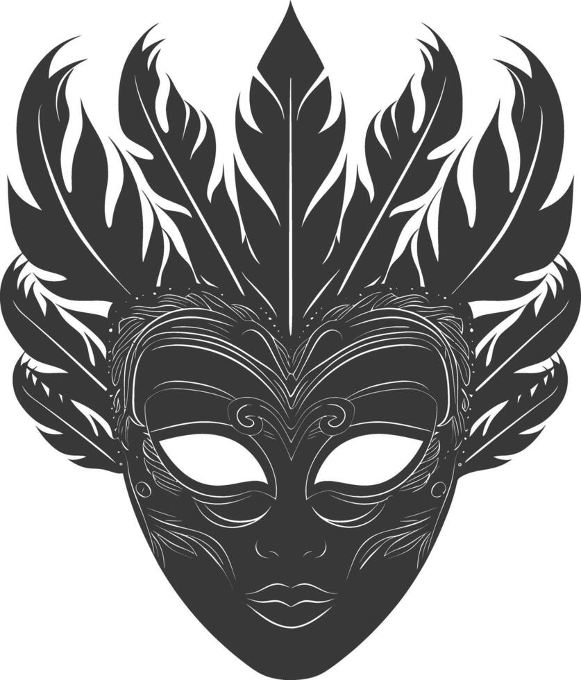 AI generated Silhouette Mask for the masquerade black color only vector