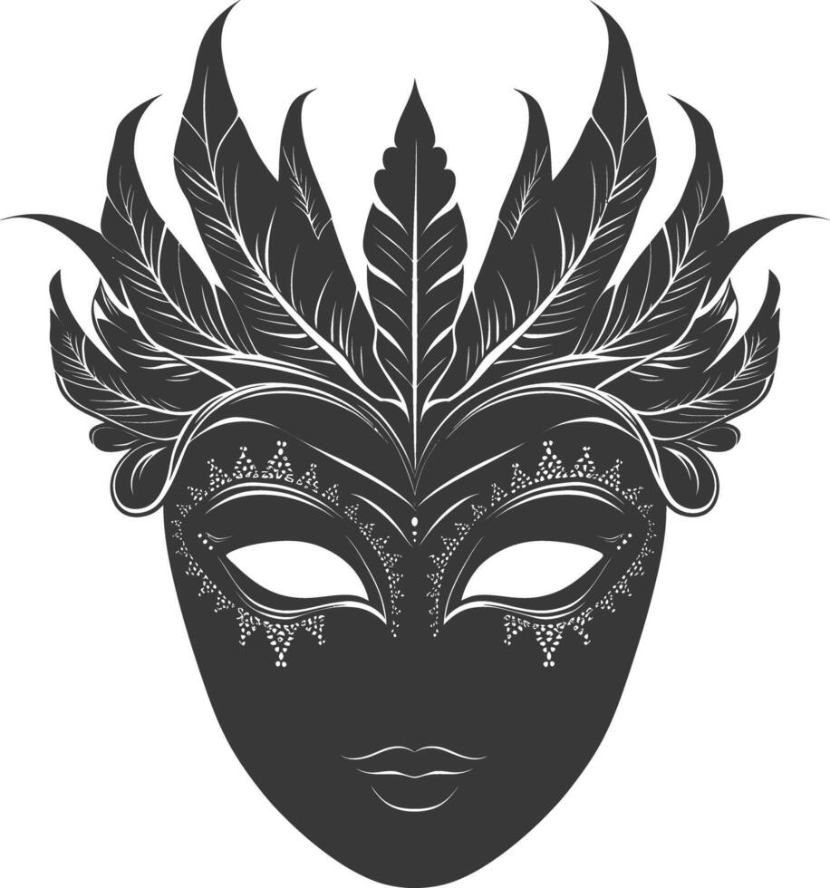 AI generated Silhouette Mask for the masquerade black color only vector