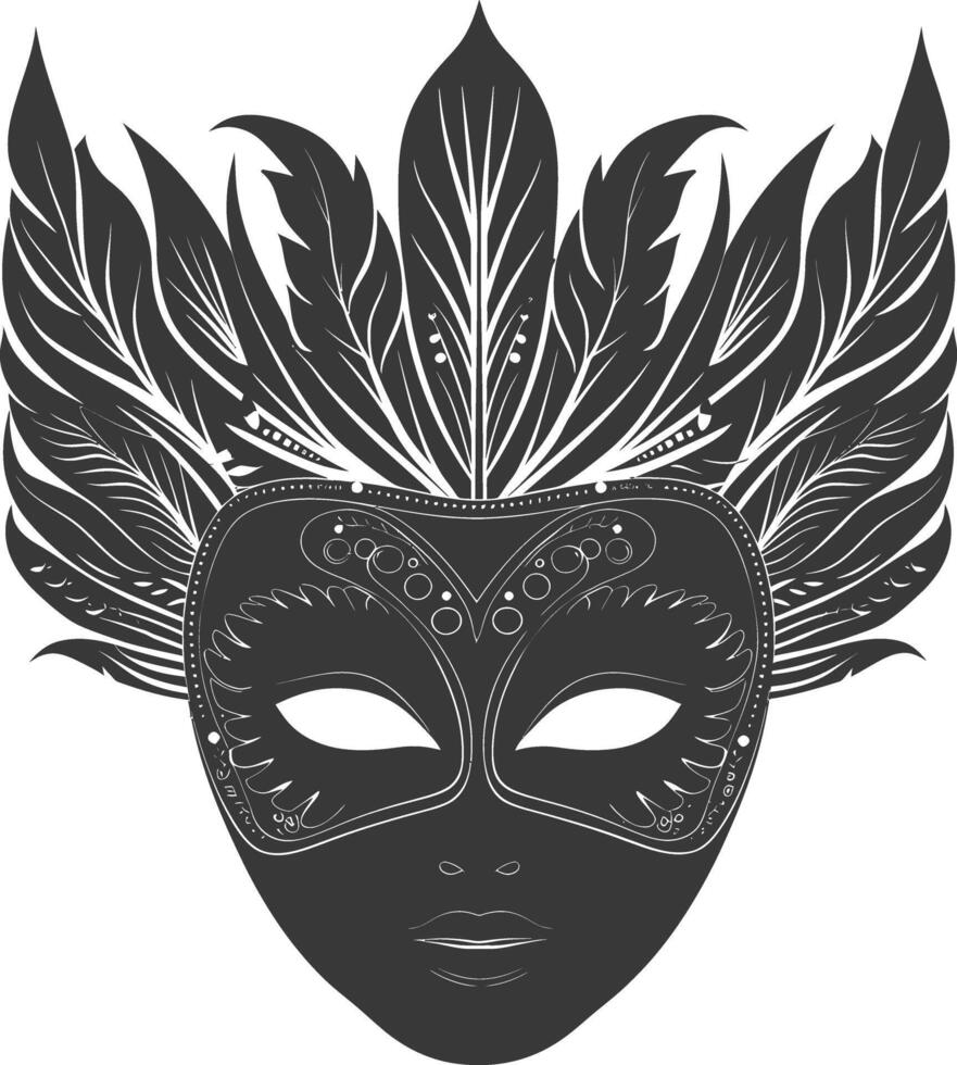 AI generated Silhouette Mask for the masquerade black color only vector