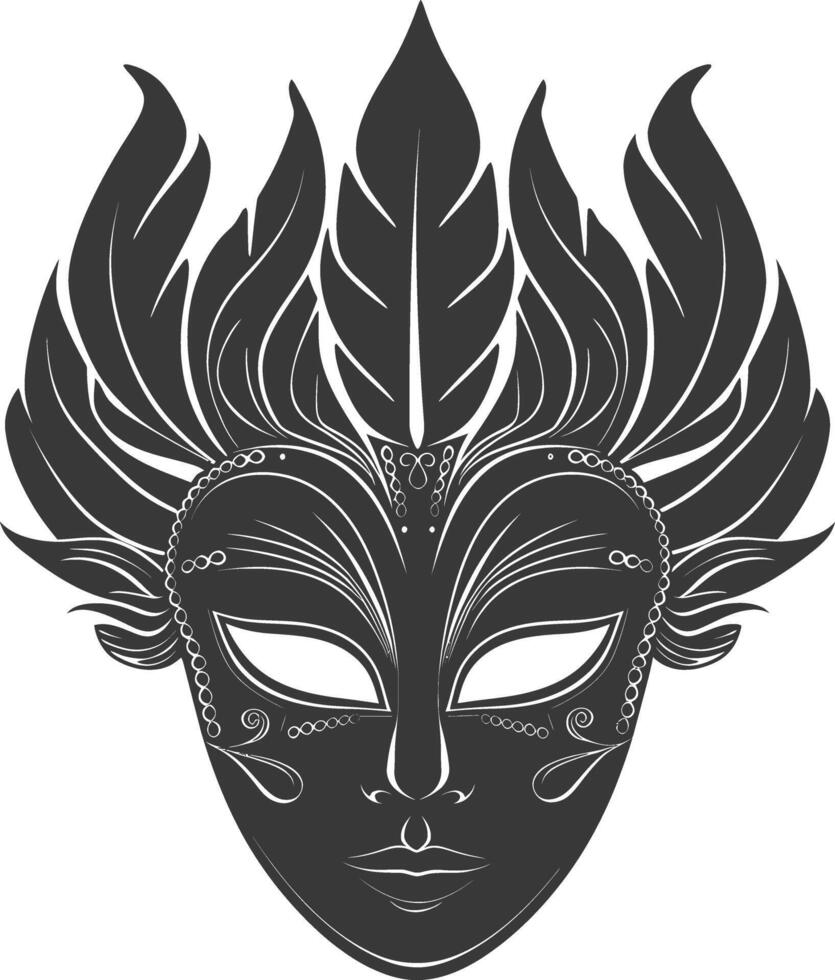 AI generated Silhouette Mask for the masquerade black color only vector