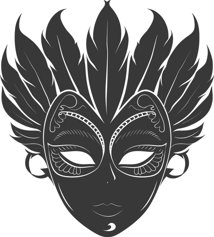 AI generated Silhouette Mask for the masquerade black color only vector