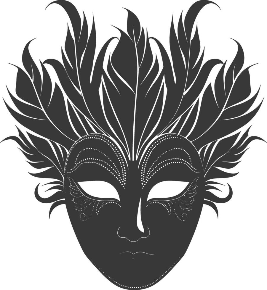 AI generated Silhouette Mask for the masquerade black color only vector