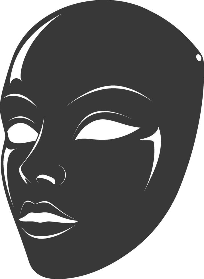 AI generated Silhouette Mask for the masquerade black color only vector