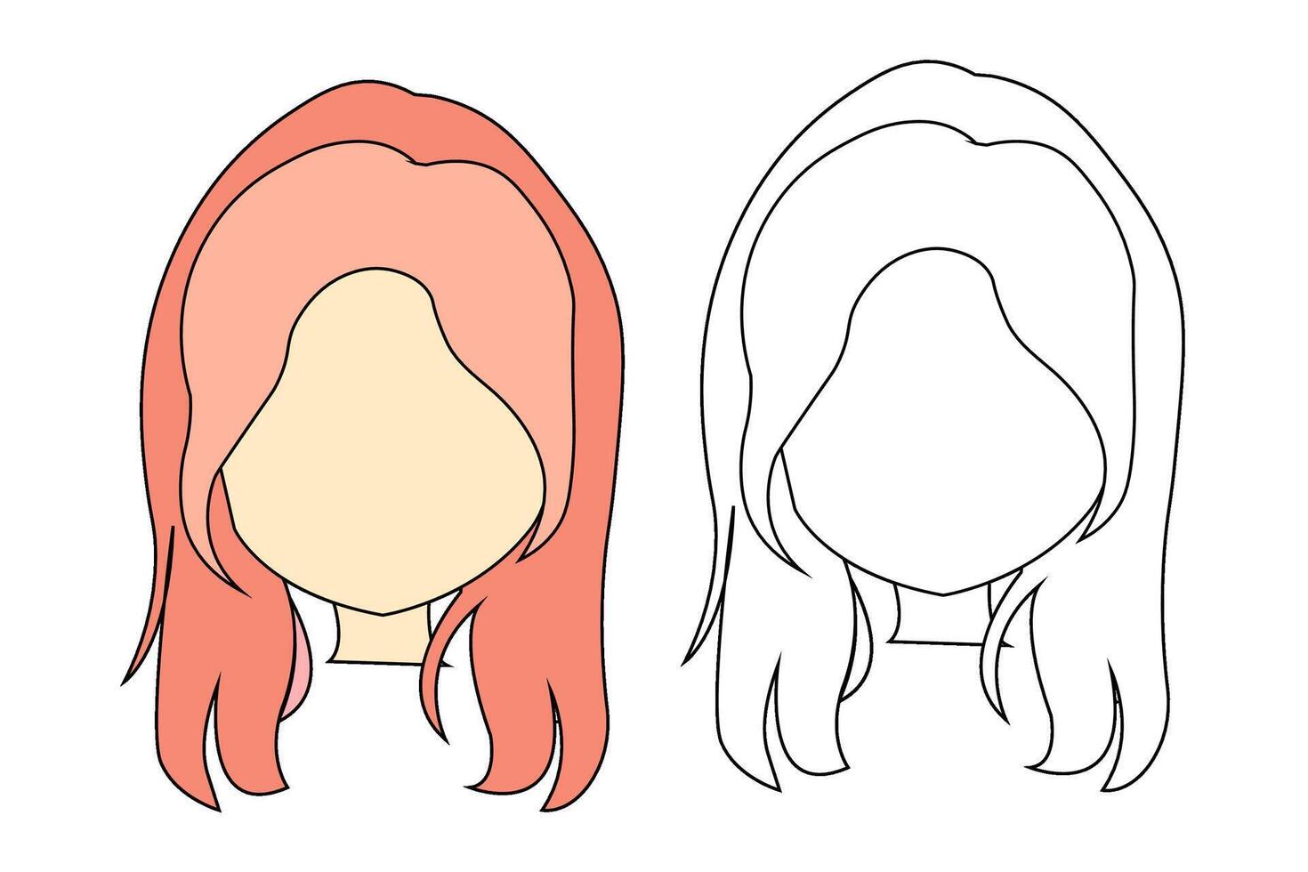 Curly girls characters avatars set. Young women face portraits in circles. vector