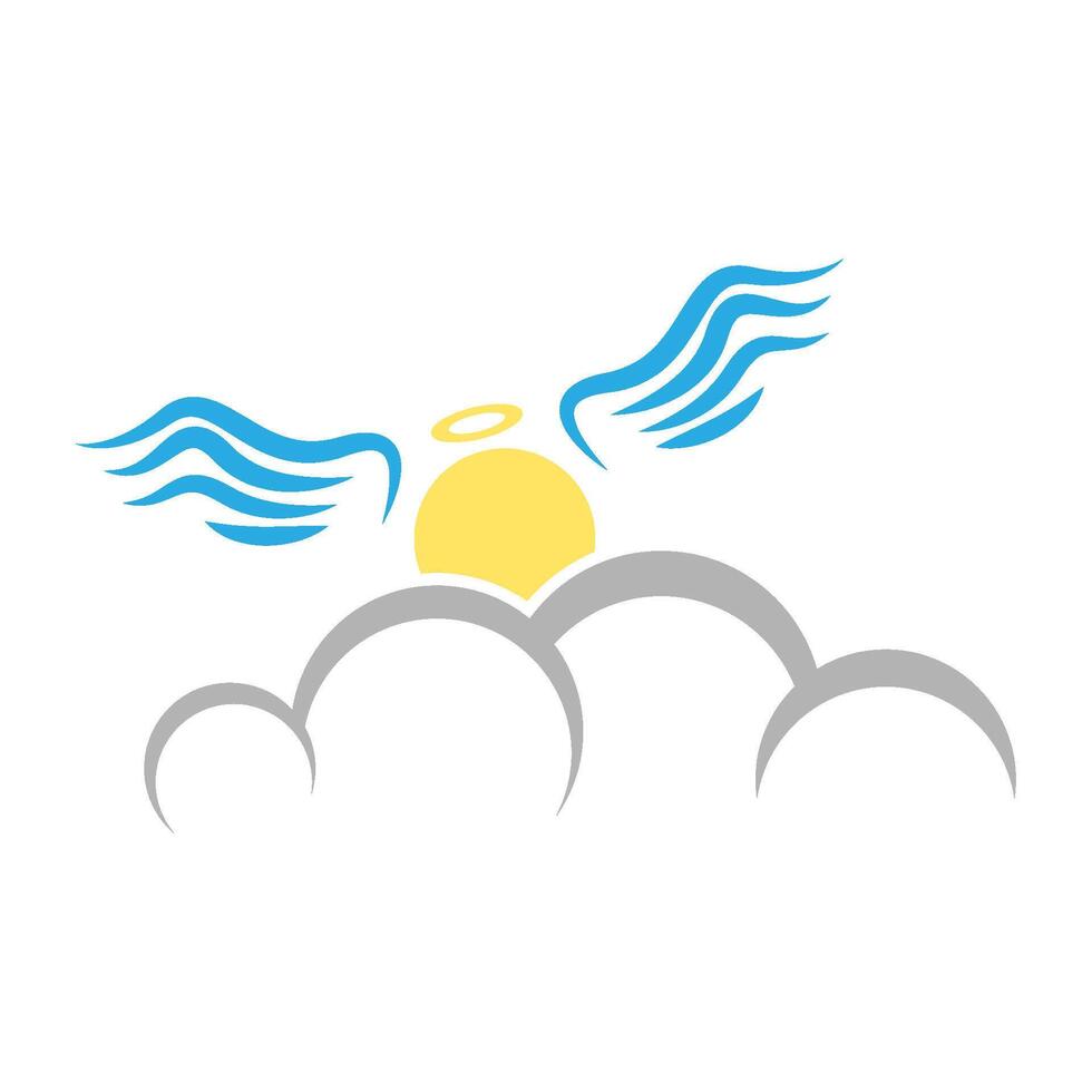 Angel wings logo icon design vector