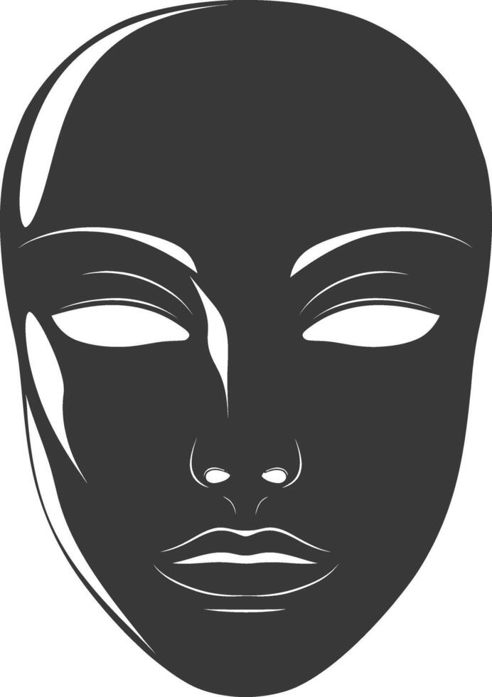 AI generated Silhouette Mask for the masquerade black color only vector