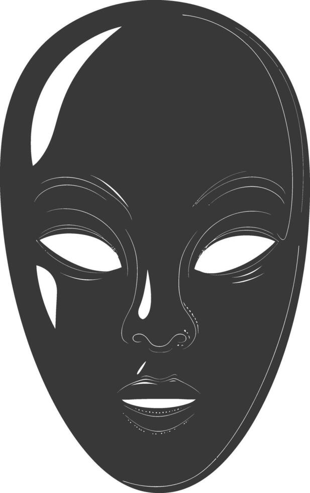 AI generated Silhouette Mask for the masquerade black color only vector