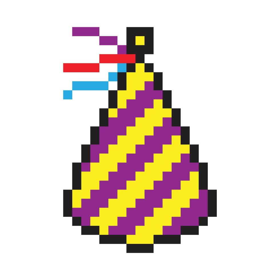 Birthday party hat pixel art vector