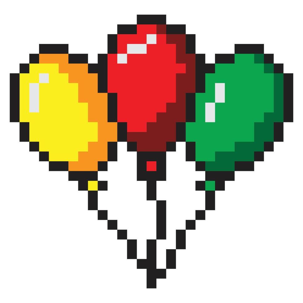 Balloon pixel art vector illustration