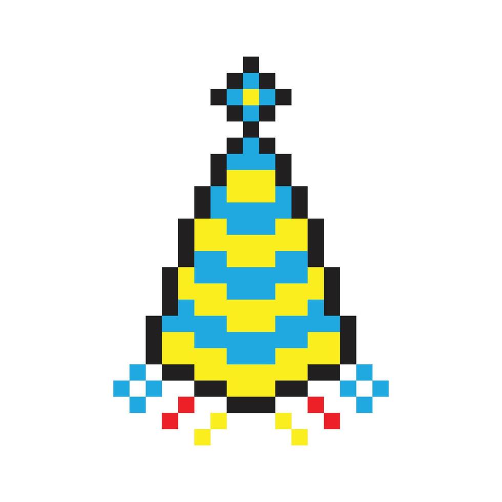 Birthday party hat pixel art vector