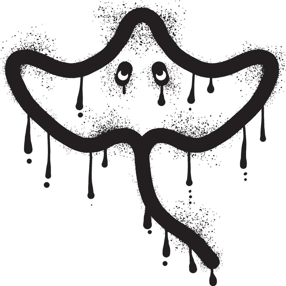 Stingray graffiti with black spray paint art vector