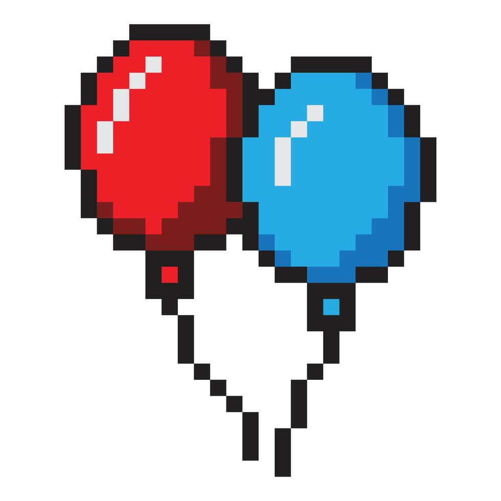 Balloon pixel art vector illustration