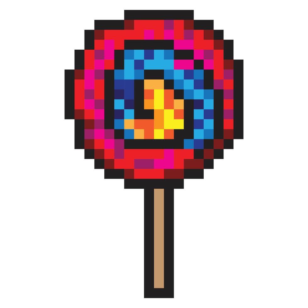 Lollipop with pixel art style vector
