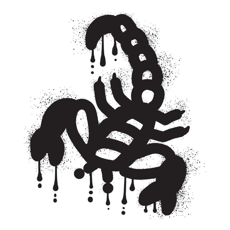 escorpión pintada con negro rociar pintar vector