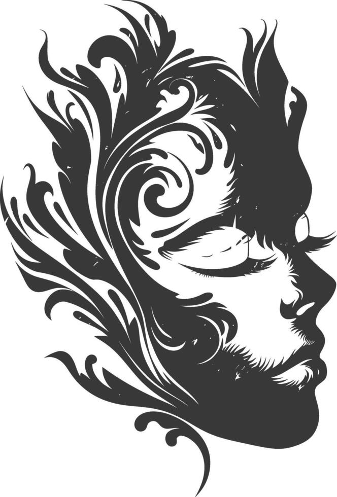 AI generated Silhouette Mask for the masquerade black color only vector