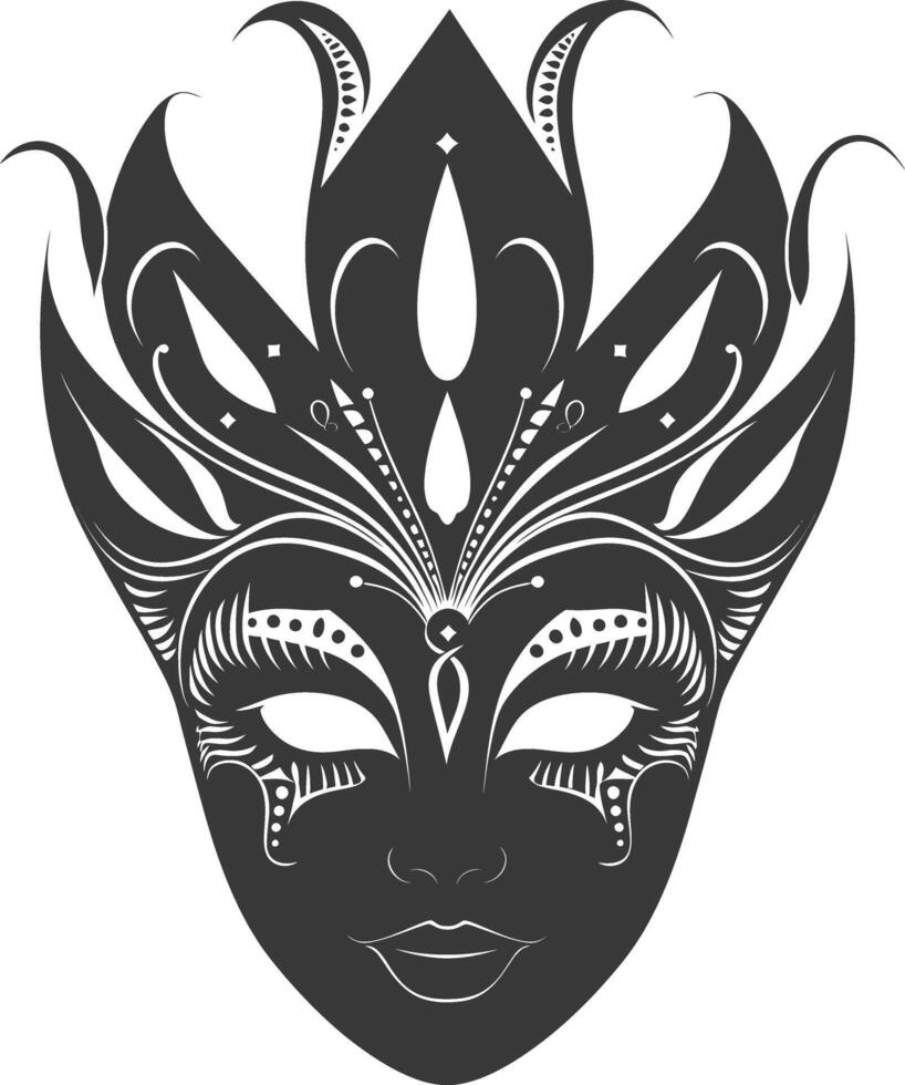 AI generated Silhouette Mask for the masquerade black color only vector