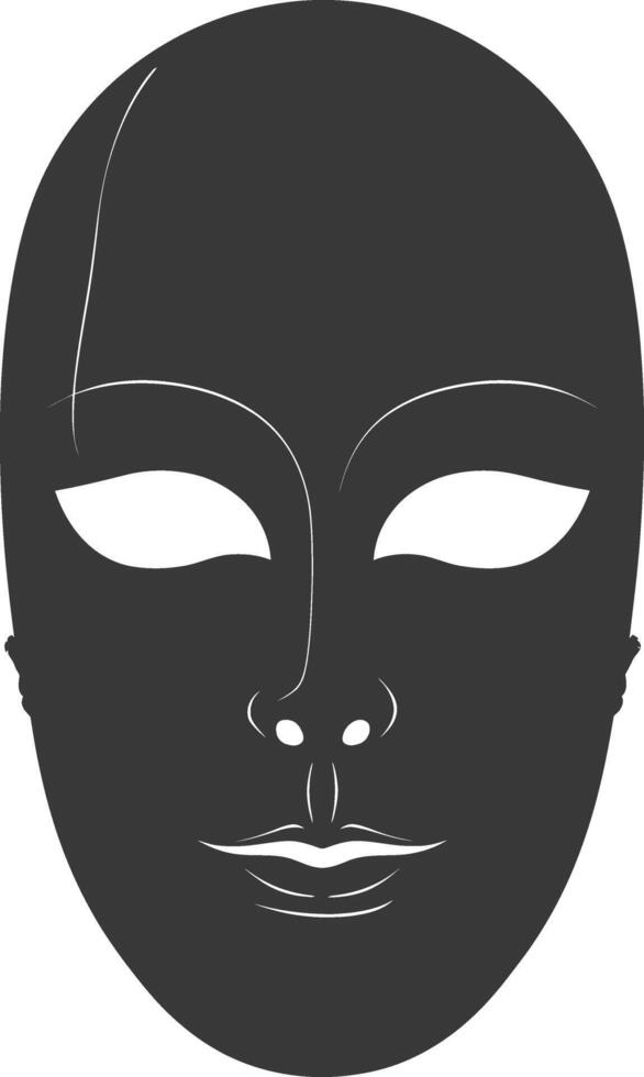 ai generado silueta máscara para el mascarada negro color solamente vector