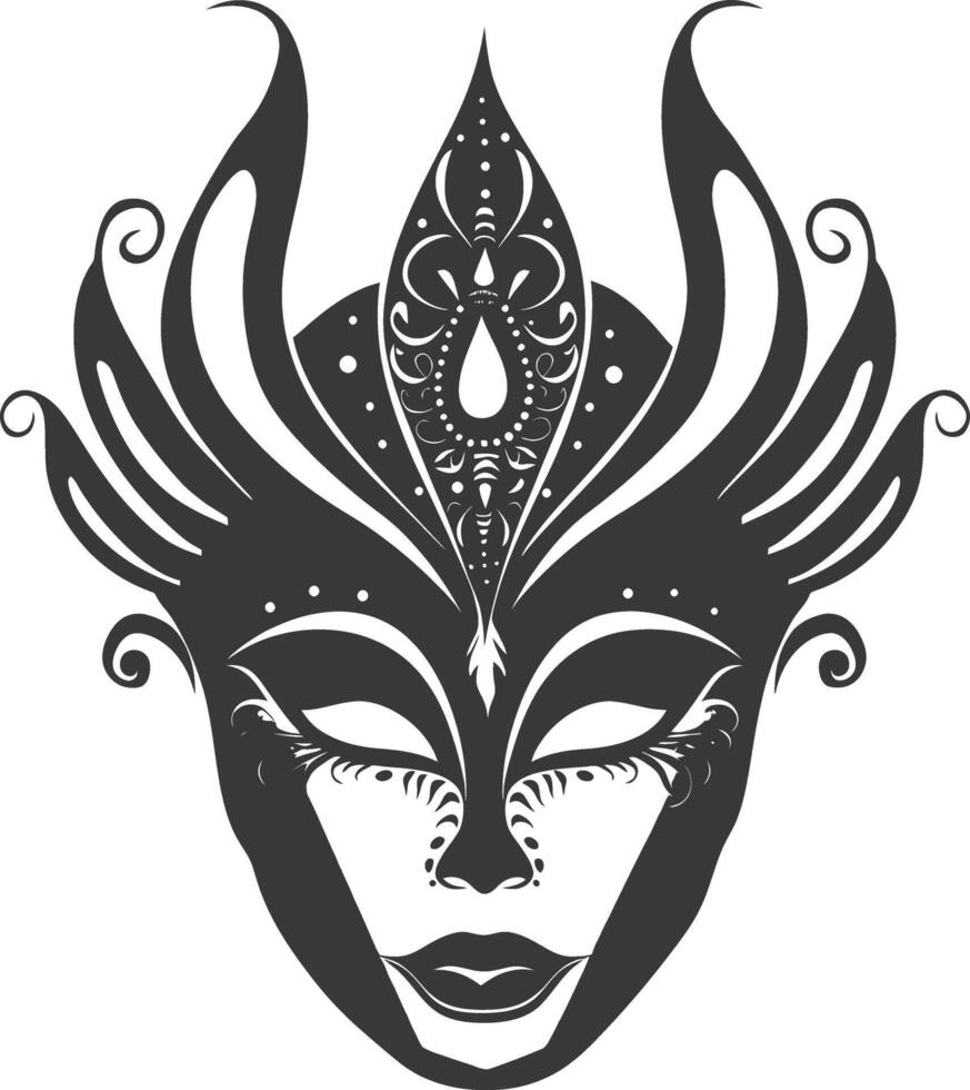 AI generated Silhouette Mask for the masquerade black color only vector