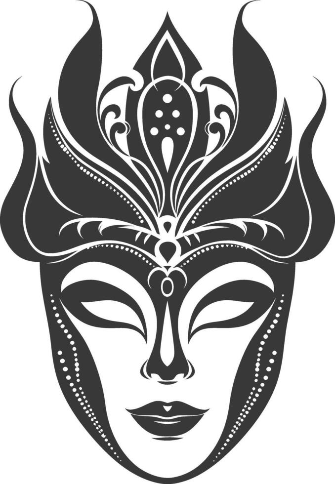 AI generated Silhouette Mask for the masquerade black color only vector