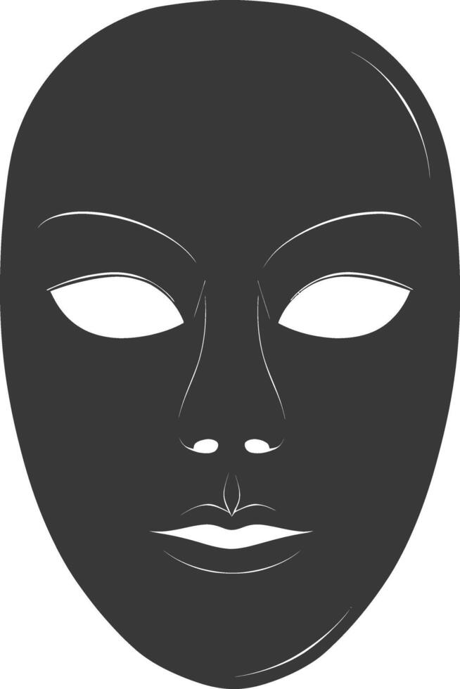 AI generated Silhouette Mask for the masquerade black color only vector