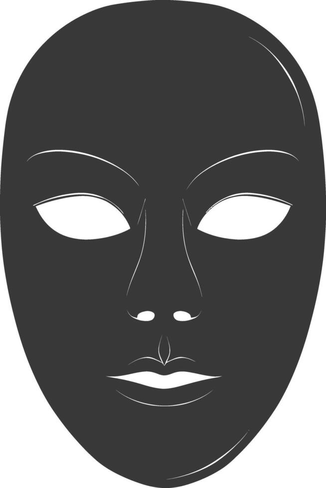 ai generado silueta máscara para el mascarada negro color solamente vector