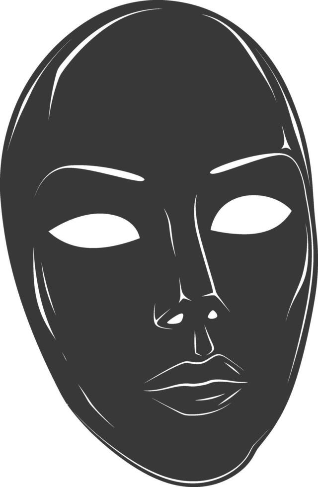 AI generated Silhouette Mask for the masquerade black color only vector