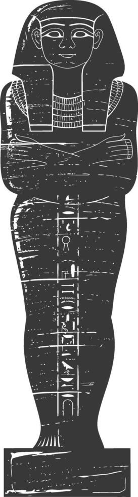 AI generated Silhouette ancient egypt sarcophagus black color only vector