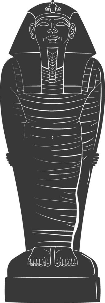 AI generated Silhouette ancient egypt sarcophagus black color only vector