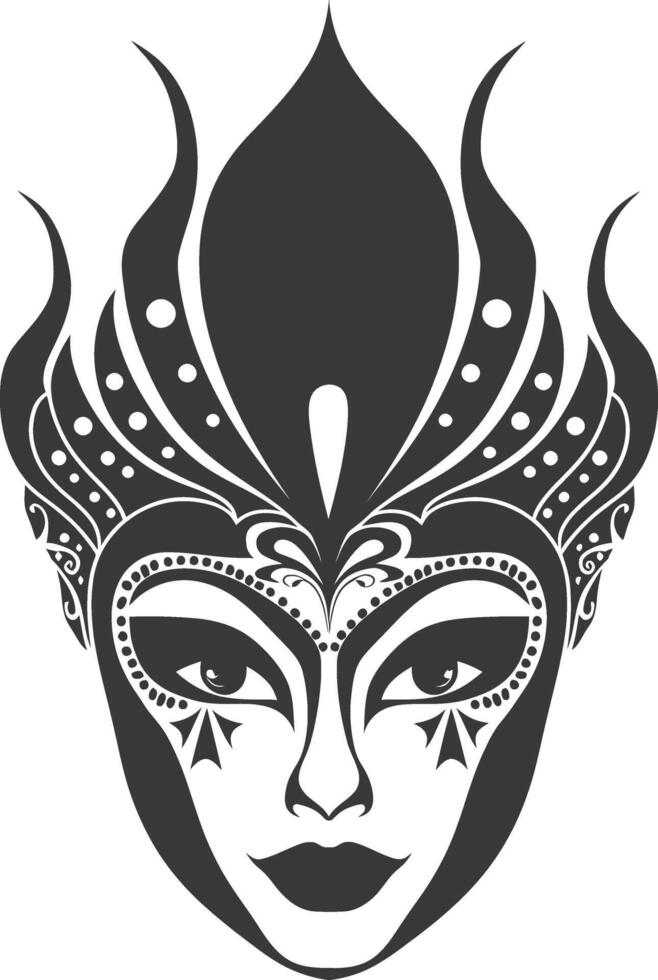 AI generated Silhouette Mask for the masquerade black color only vector