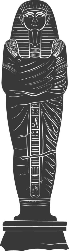 AI generated Silhouette ancient egypt sarcophagus black color only vector