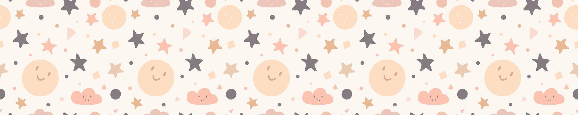 Baby pattern vector cute boho style