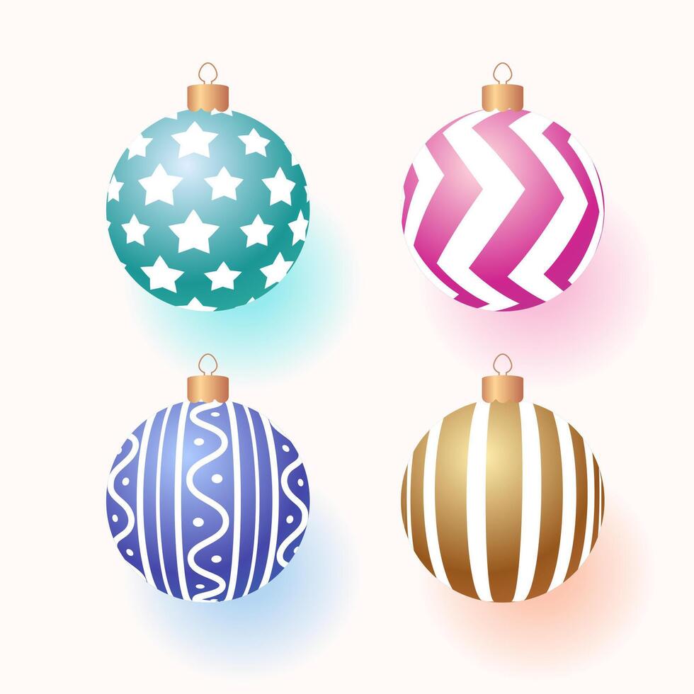 Christmas ball vector set colorful realistic style